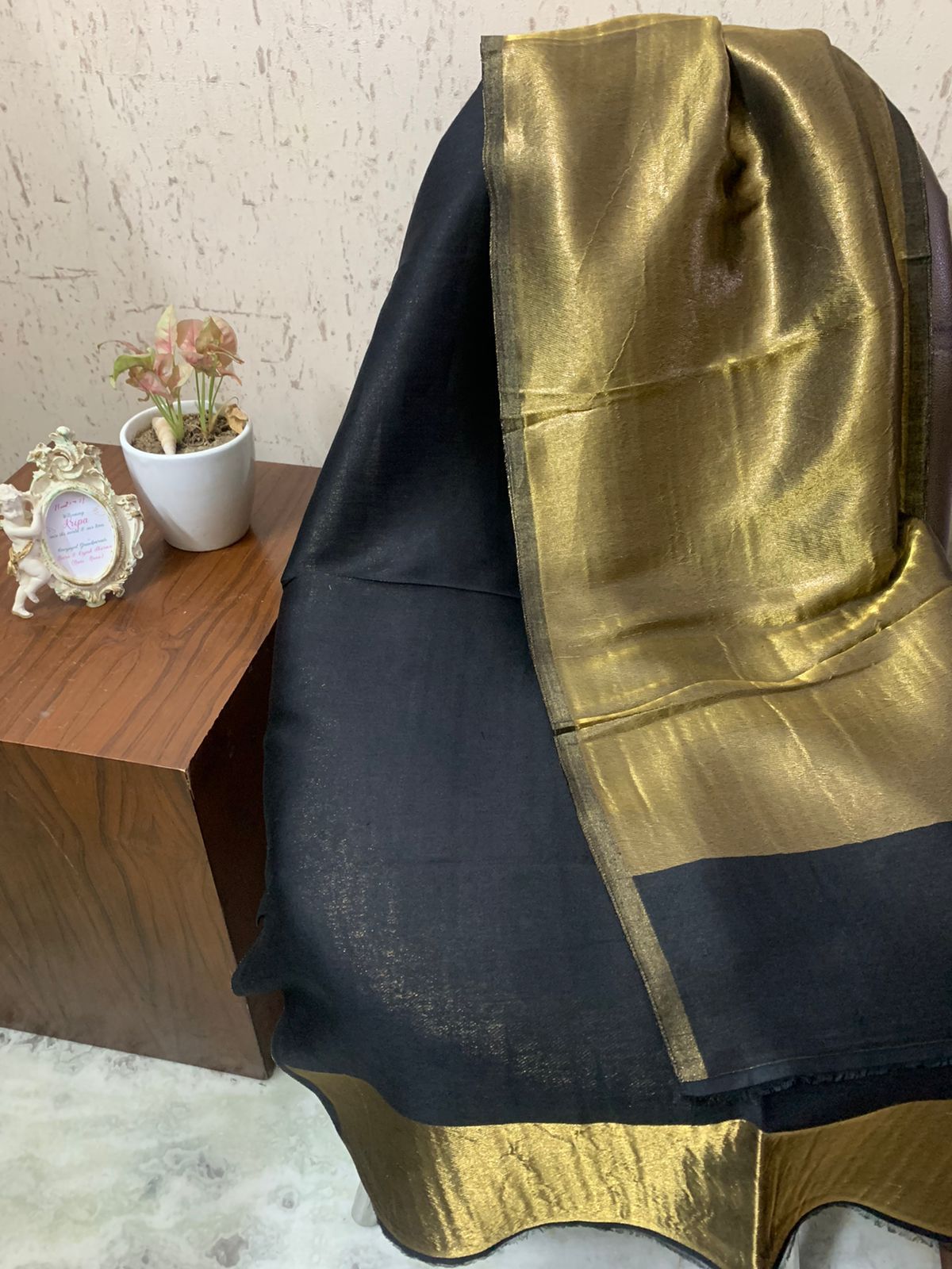 Midnight | Premium Double Sided Zari Scarf