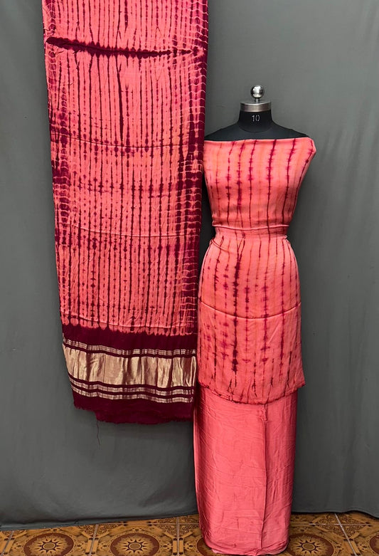 Coral | Pure Modal Silk Suit Unstitched