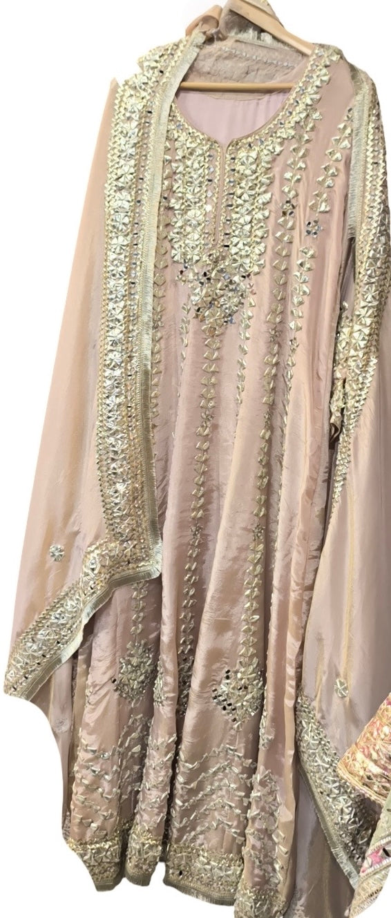 Hand Embroidered Gota and Mirror work Heavy Anarkali | The Oh My Gota Collection