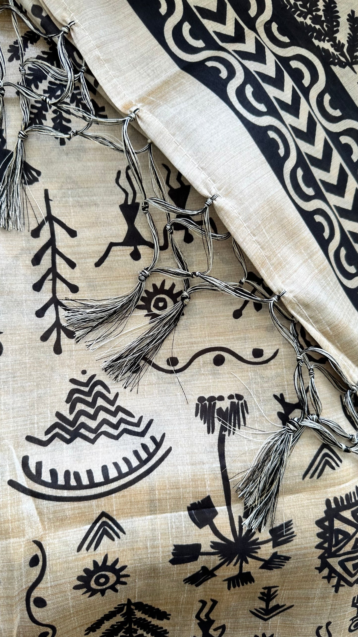 Aztec Monochromatic | Pure Linen Duputta