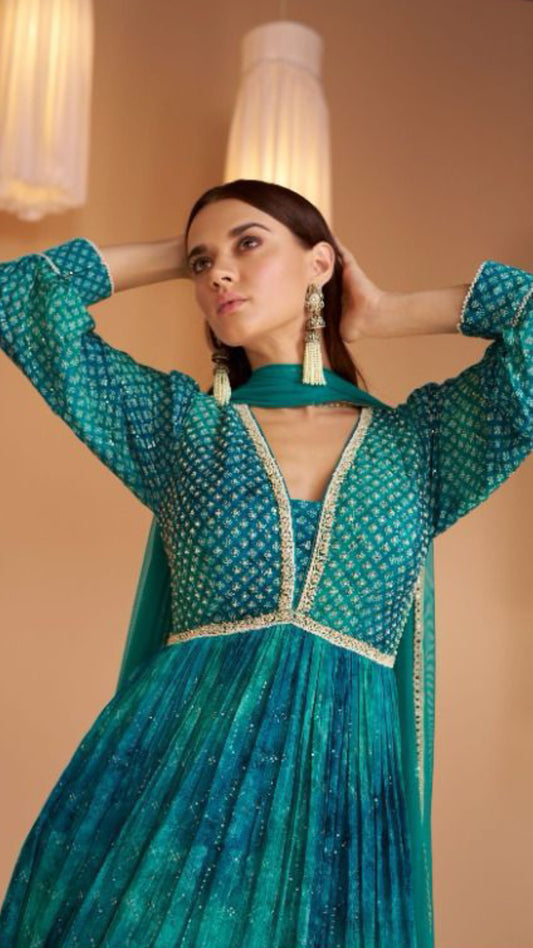 Aqua Anarkali