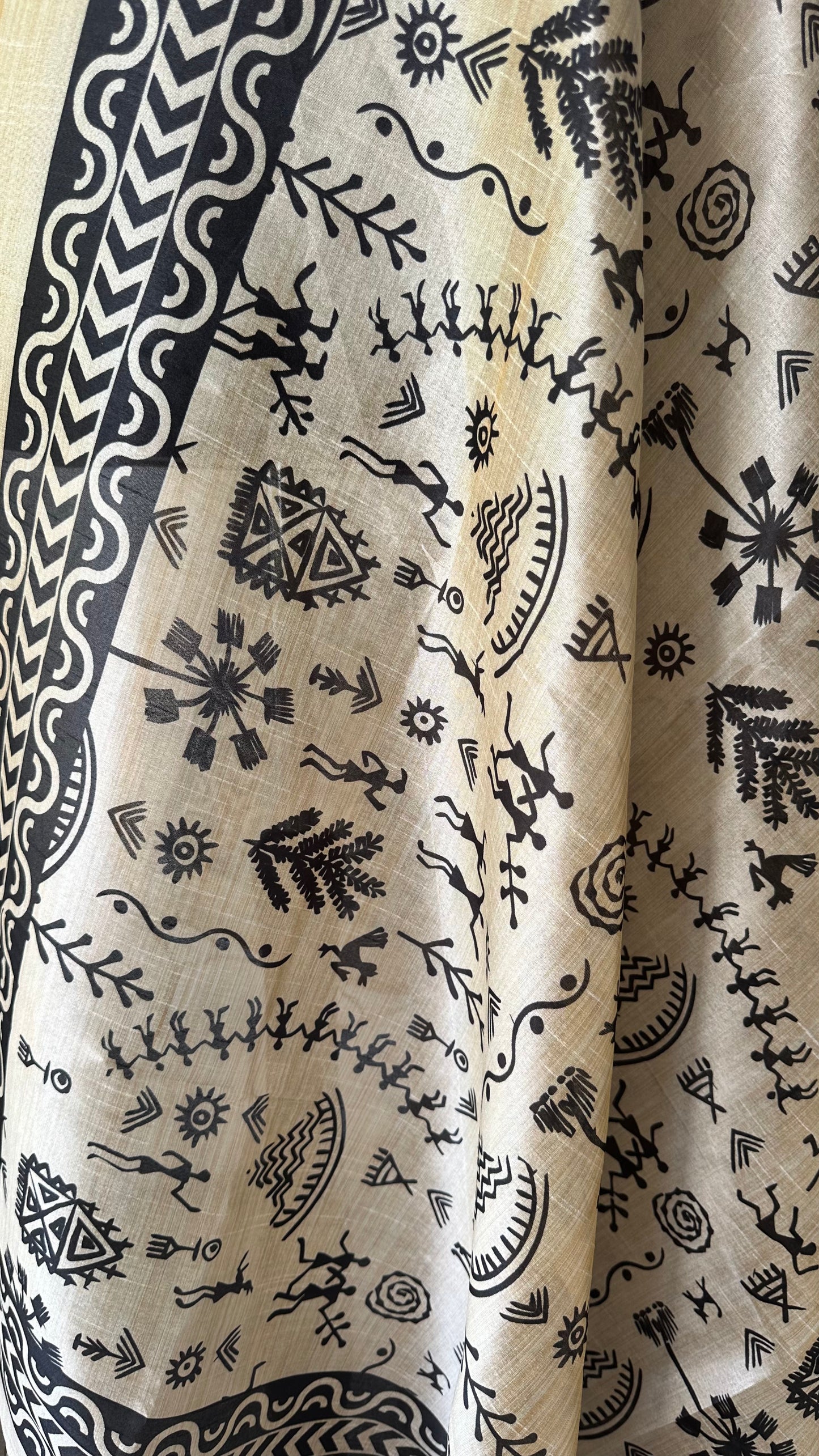 Aztec Monochromatic | Pure Linen Duputta