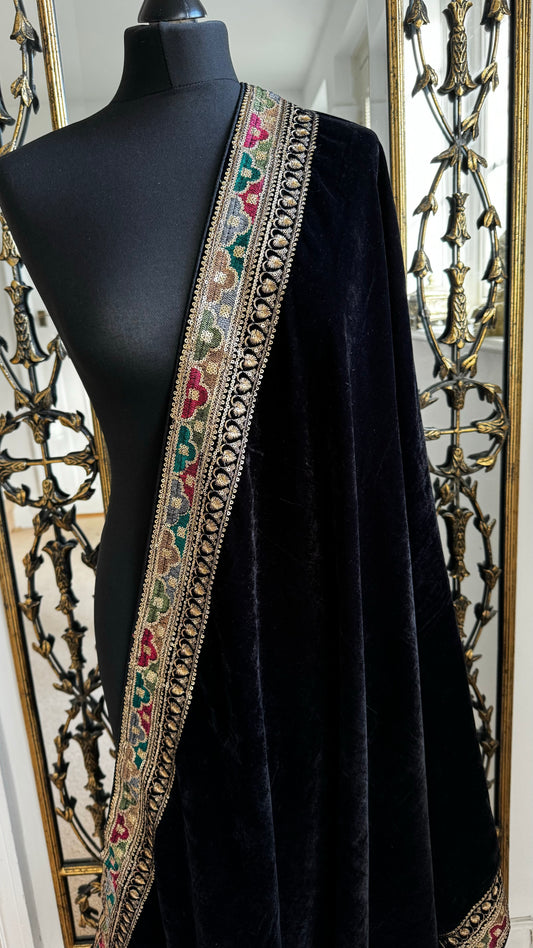 Sabya | Black Velvet Shawl / Duputta