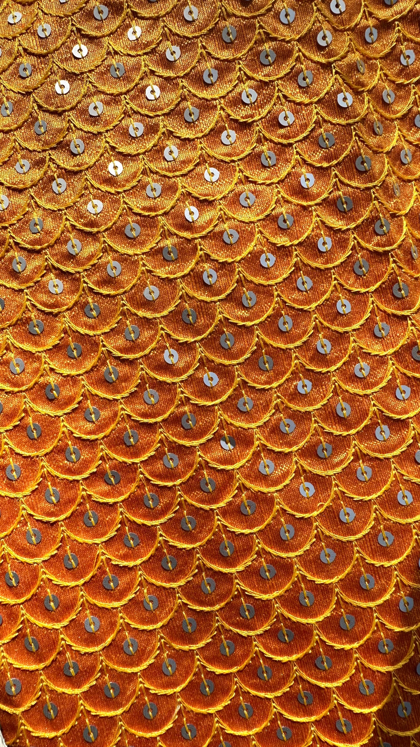 Sunset Orange | Mermaid Single Sequin Fabric