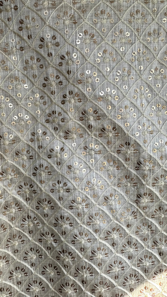 Light Gold | Mermaid Multi Sequin Unstitched Fabric