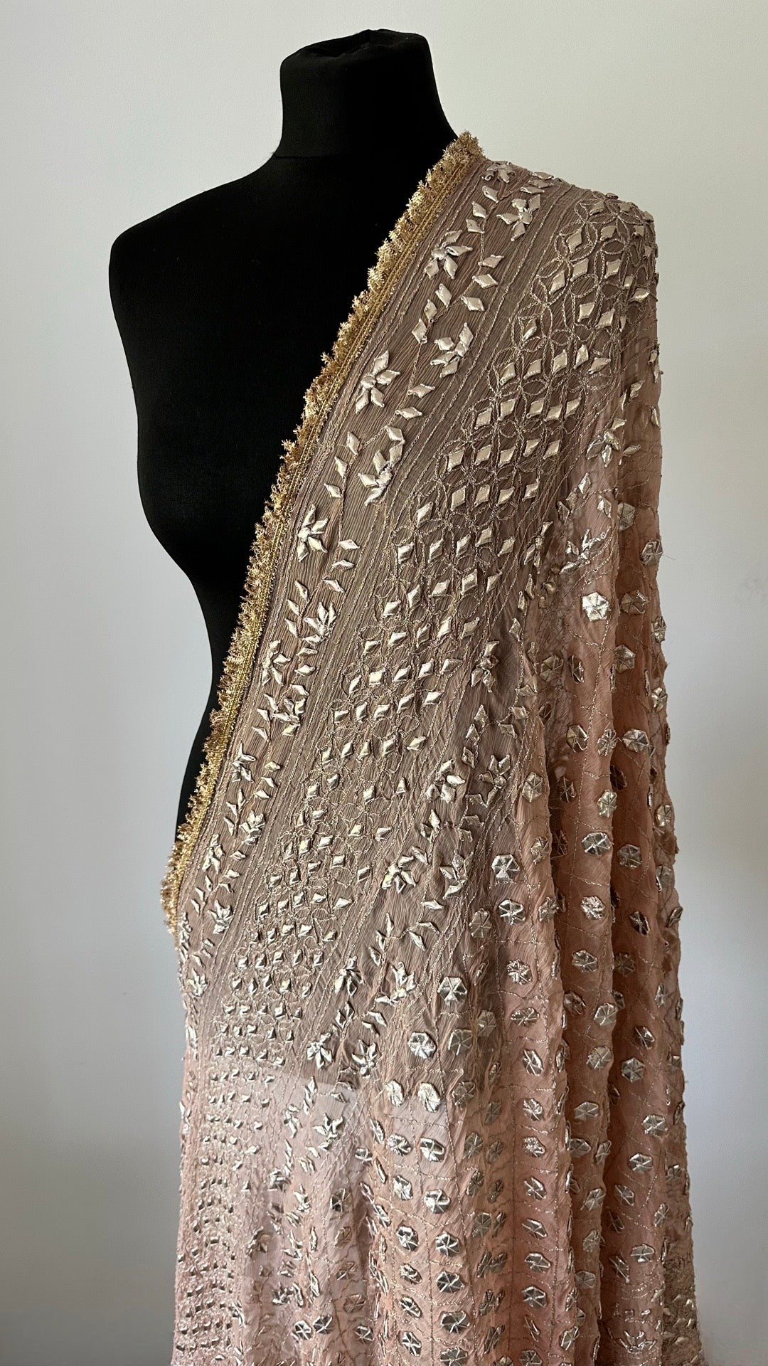 Dusky Pink with gold fringe | The Oh My Gota Statement Duputta