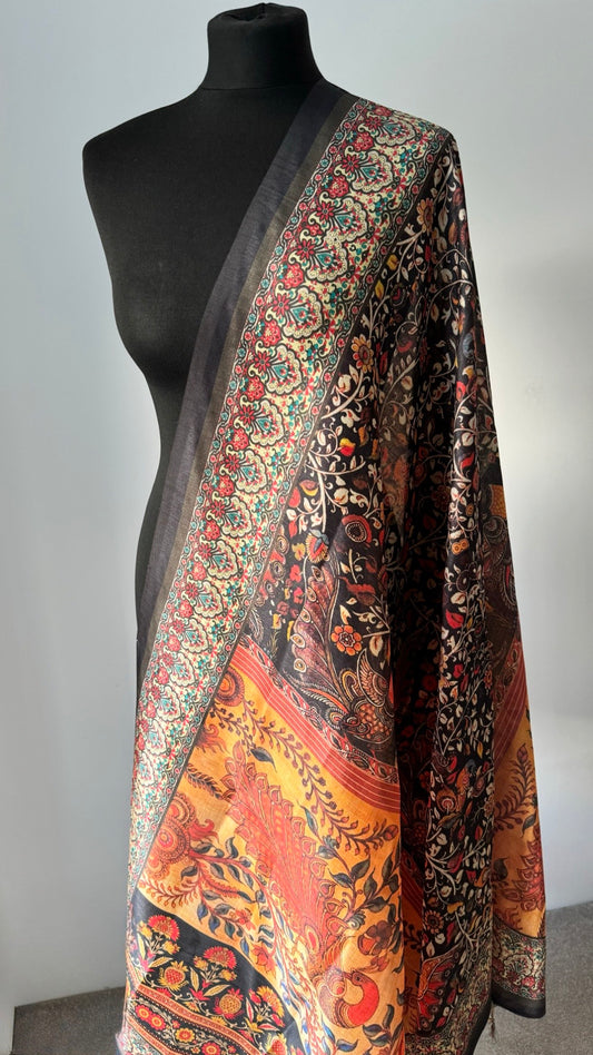 Mixed Print Autumn Coloured | Pure Linen Duputta