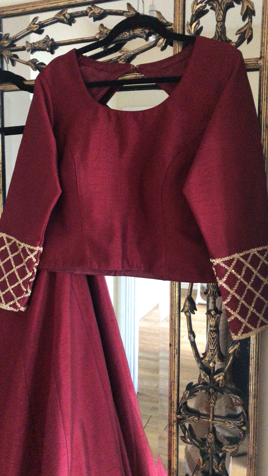 Burgundy | Ready to Wear Signature Lengha