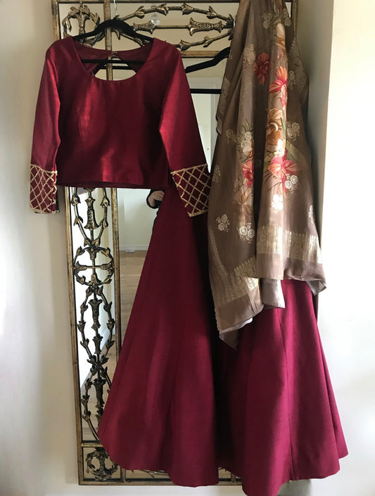 Burgundy | Ready to Wear Signature Lengha